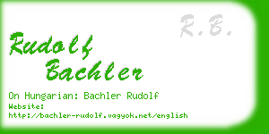 rudolf bachler business card